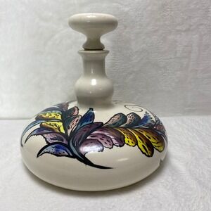 VTG Ceramic Colorful Decanter Decorative Hand Painted Floral Boho Mexico Decor